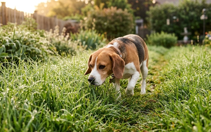 Dog on a sniff walk — following their nose instead of a route