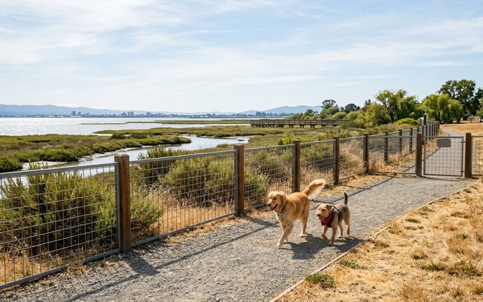 Sunnyvale Baylands Park off-leash area with bay views
