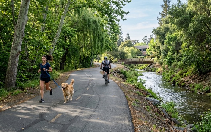 Stevens Creek Trail paved path through Silicon Valley