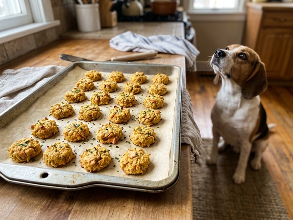 Salmon and pumpkin bites for dogs