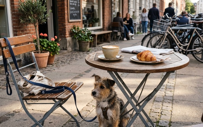 Dog-friendly patio at Blue Line Coffee