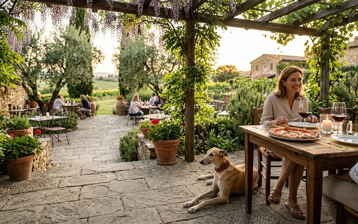 Dog-friendly patio at Doppio Zero