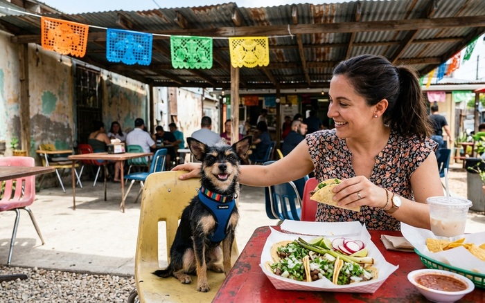 Dog-friendly patio at Tacos El Camino