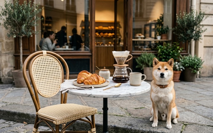 Dog-friendly patio at Voyageur du Temps